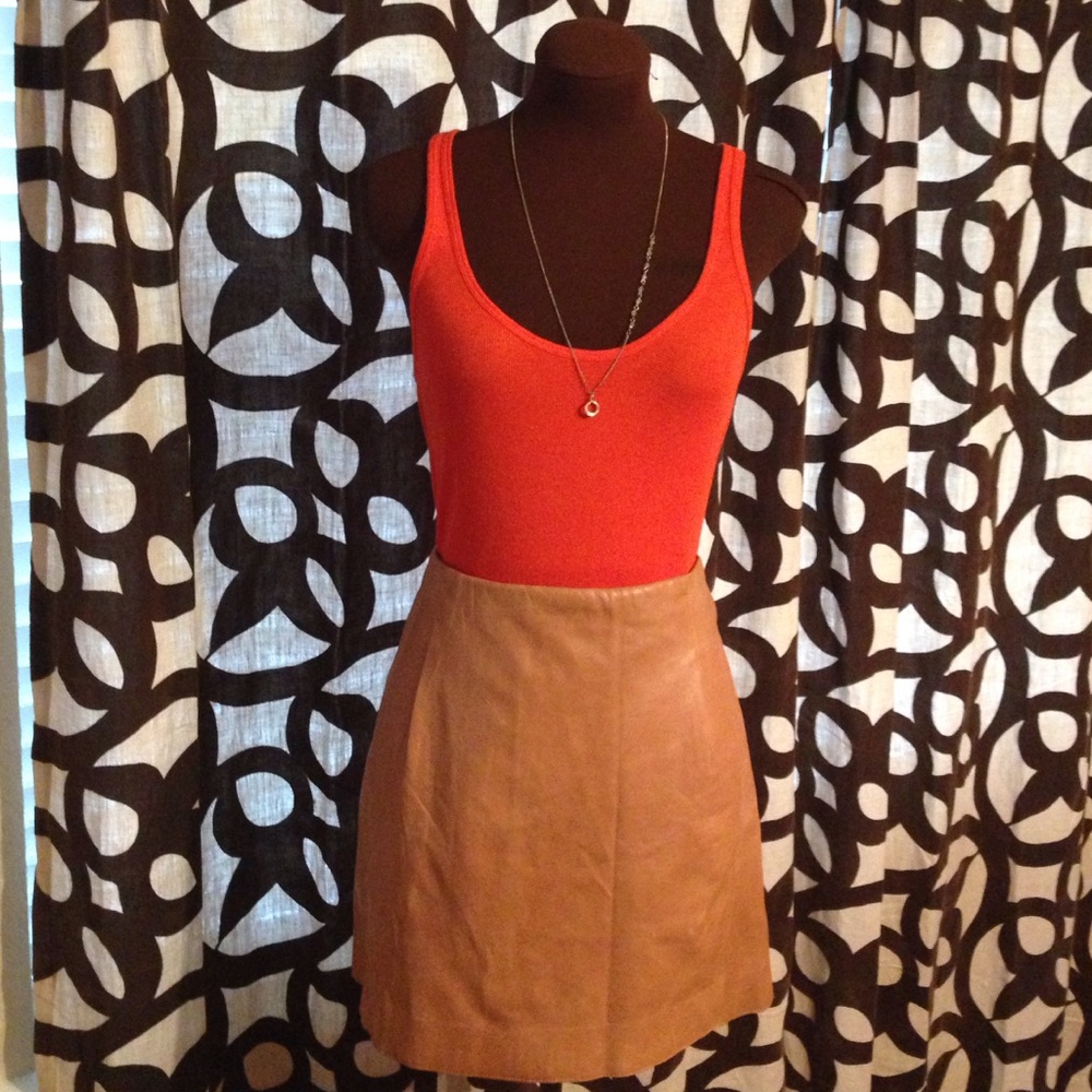 Vince Distressed Lambskin Mini Skirt